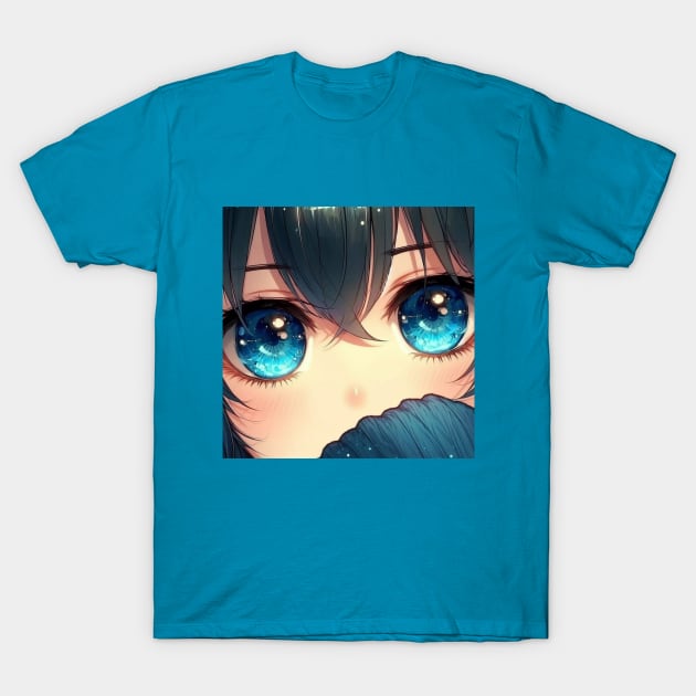 Anime Eyes - Sad Girl Blue T-Shirt by AnimeVision